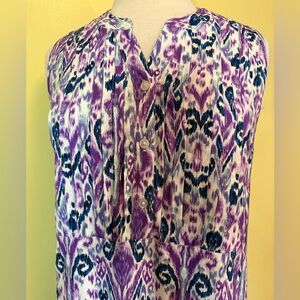 Ikat Purple Patterned Maxi Dress. Sample
